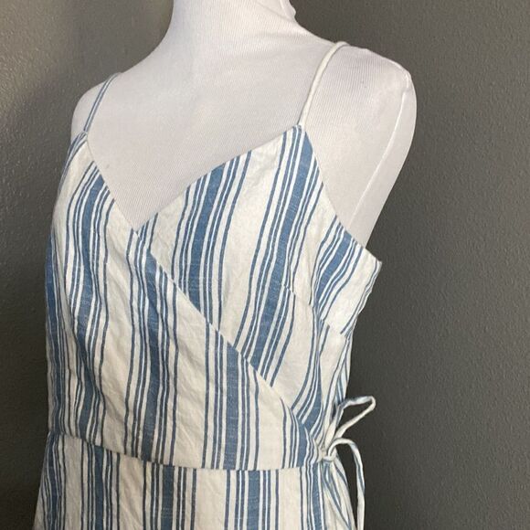 NWT Rag Poets Blue White Striped Canggu Wrap Dress - Picture 4 of 13